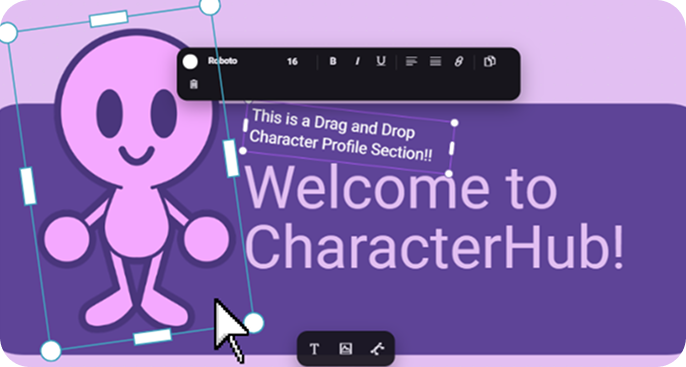 CharacterHub custom Canvas Sections